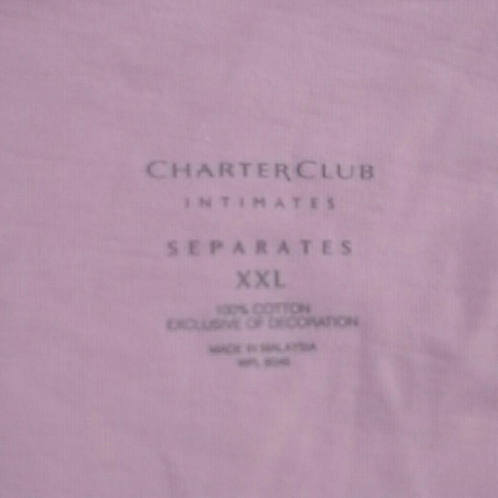 Charter Club Womens Printed Long Sleeve Pajama Top - Picture 3 of 3